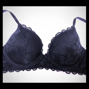 American Eagle AERIE Push Up Black Lace Bra 34C